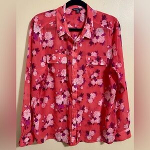American Eagle Outfitters Red Floral Men's Shirt